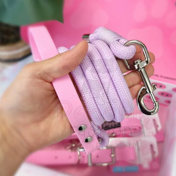 5ft Rope Dog Lead in Pastel Lilac Piggie 3
