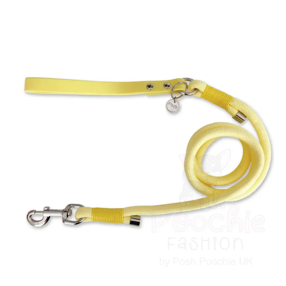 5ft Rope Dog Lead in Pastel Yellow - Piggie - 5