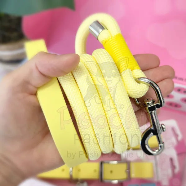 5ft Rope Dog Lead in Pastel Yellow Piggie 4