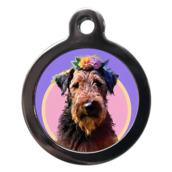 Airedale Terrier Hippy Dog Id Tag Ps Pet Tags 1