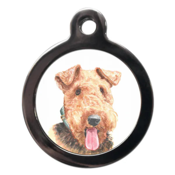 Airedale Terrier Portrait Dog Id Tag Ps Pet Tags 1