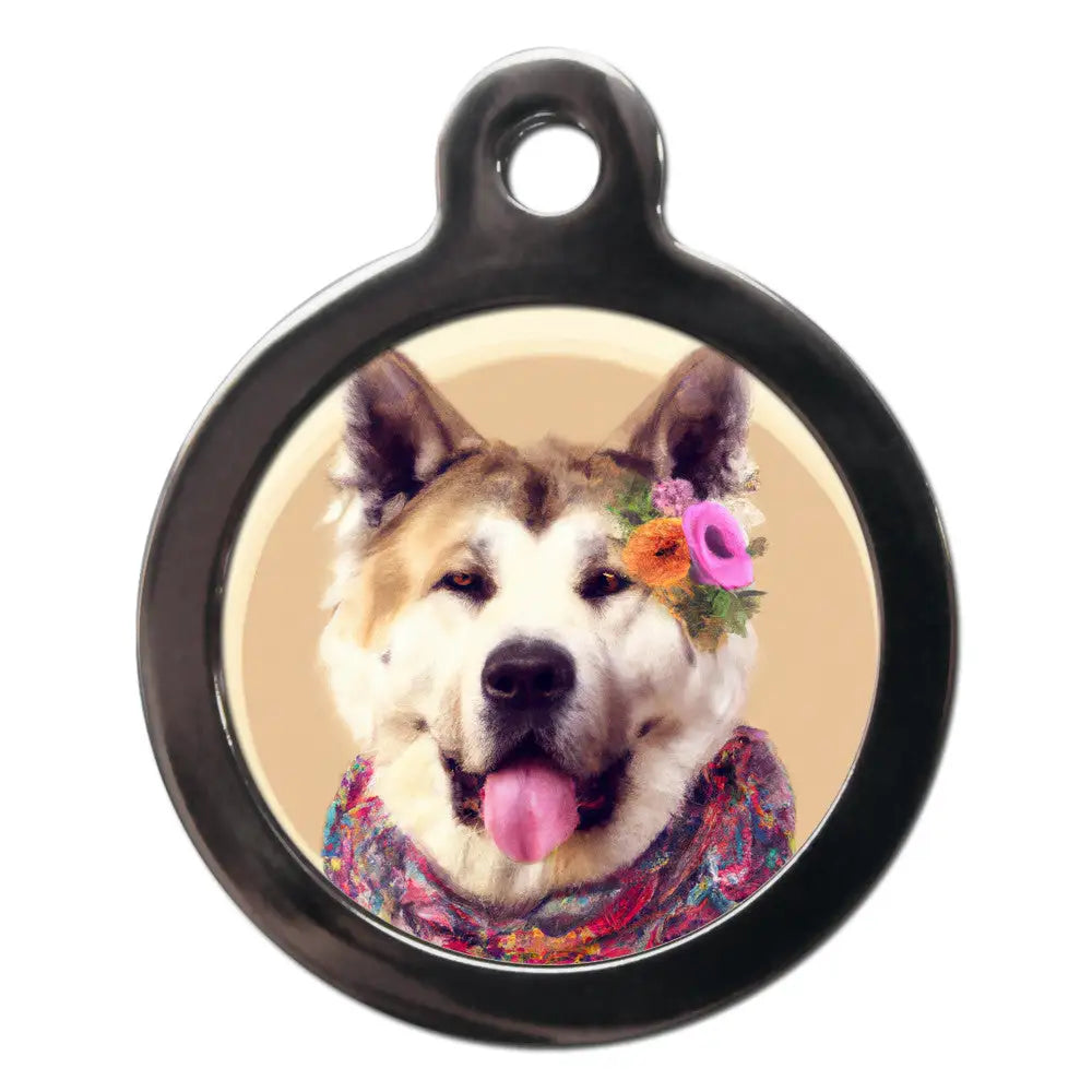 Akita Hippy Dog Id Tag - Ps Pet Tags - 1