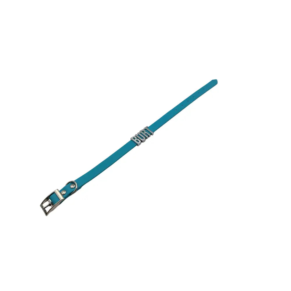 Aqua Waterproof Personalised Dog Collar with Large Chrome Letters - Poochie Fashion - 3