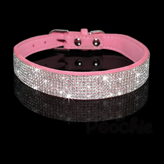 Baby Pink Crystal Eco-suede Dog Collar - Posh Pawz - 2
