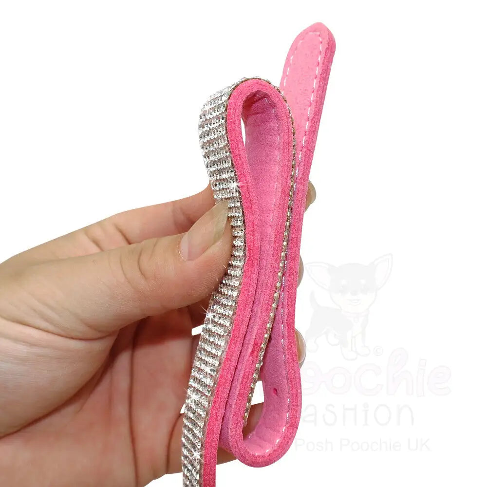 Baby Pink Crystal Eco-suede Dog Collar - Posh Pawz - 5