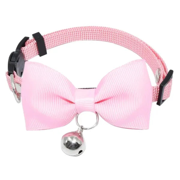 Baby Pink Handmade Bow Tie Cat Collar - Posh Catz - 1
