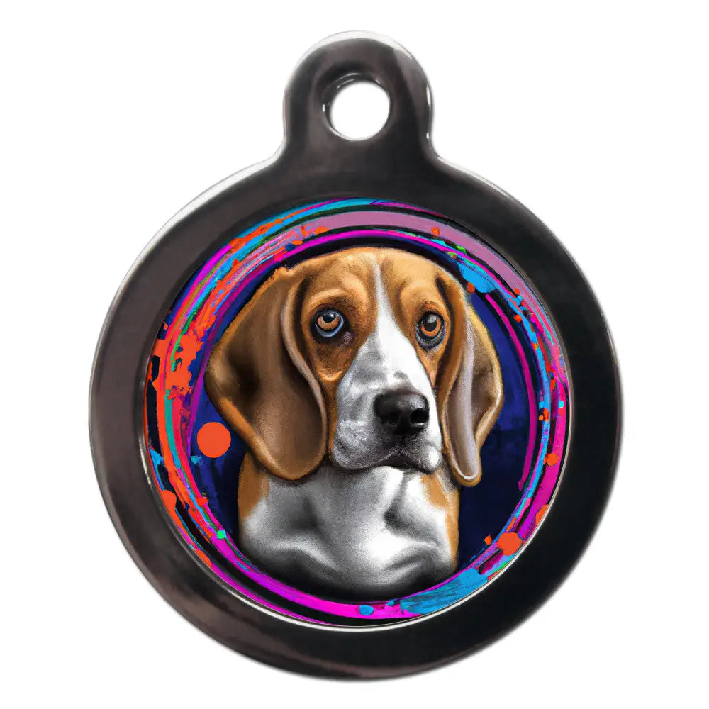 Beagle Graffiti Dog Id Tag - Ps Pet Tags - 1