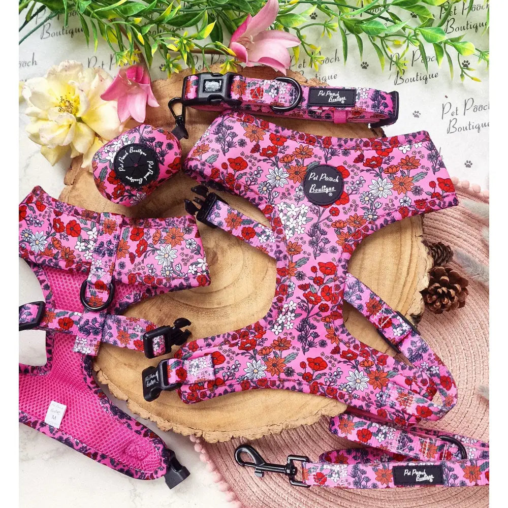 Berry Blossom Floral Dog Harness - Pet Pooch - 6
