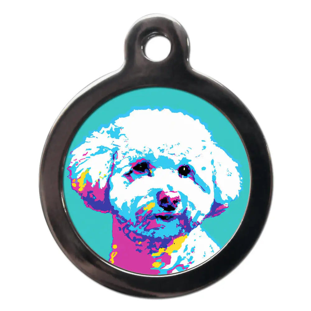 Bichon Frisé Pop Art Dog Id Tag - Ps Pet Tags - 1