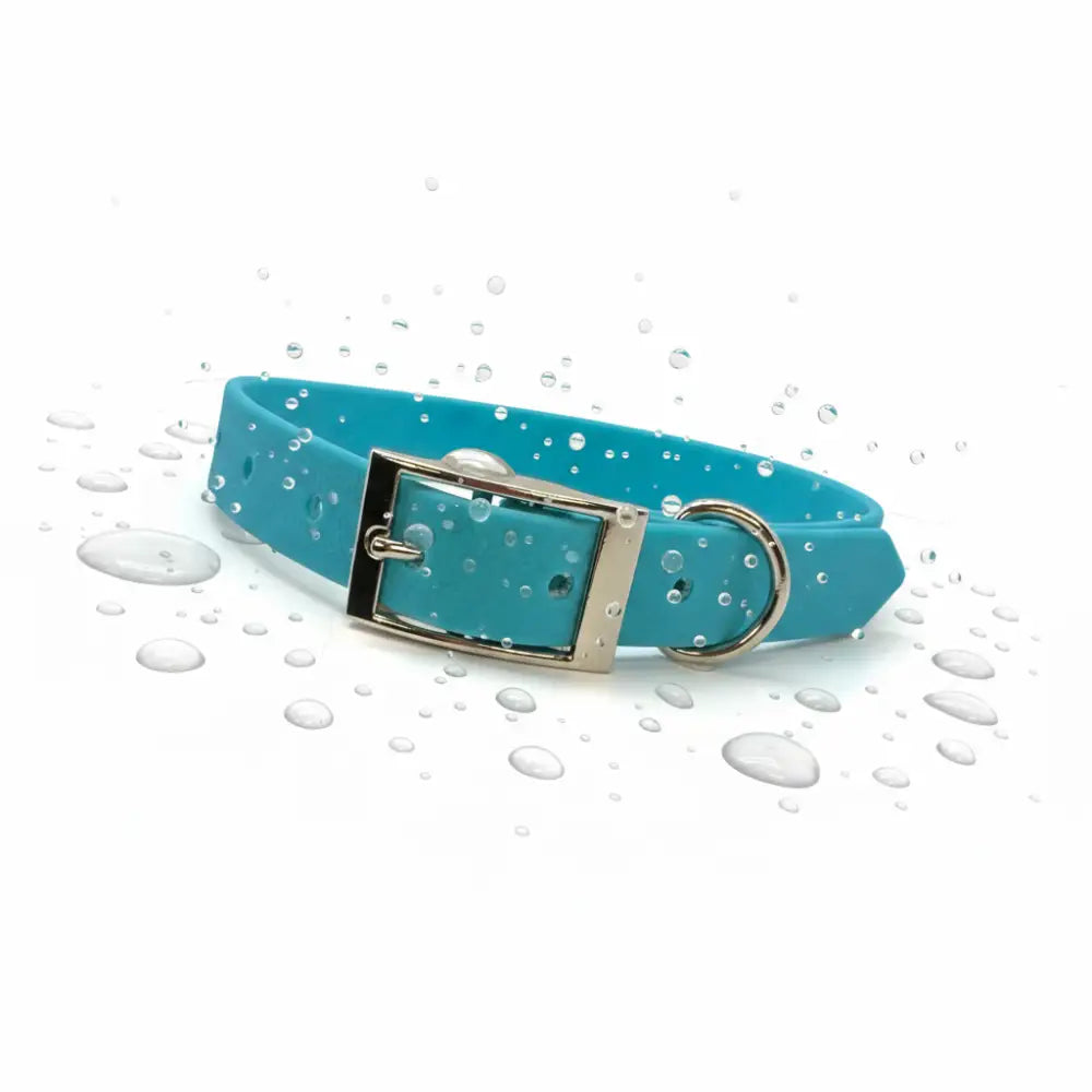 Biothane Dog Collar in Aqua - Poochie Fashion - 3