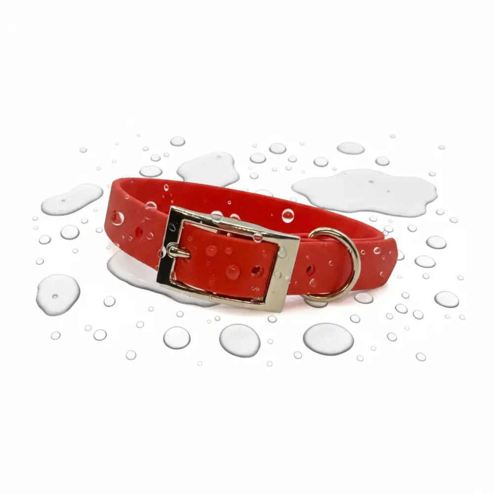Biothane Dog Collar in Red - Poochie Fashion - 3