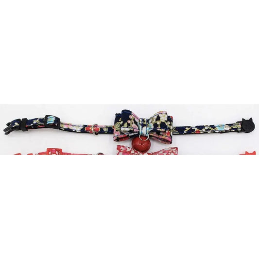 Black Blossom Luxury Floral Bow Cat Collar - Posh Catz - 2