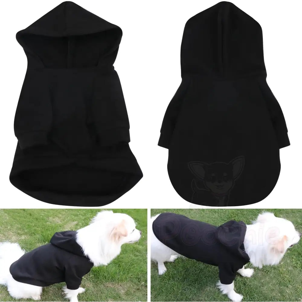 Black Christmas Naughty List Fleece Dog Hoodie - Poochie Fashion - 4