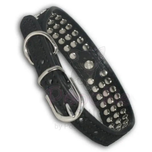 Black Triple Rhinestone Eco-suede Dog Collar - Posh Pawz - 2