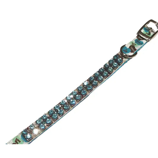 Blue Crystal Love Hearts Puppy Collar Small - Sale - 2