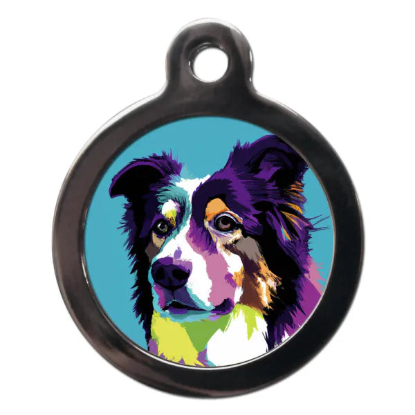 Border Collie Pop Art Dog Id Tag Ps Pet Tags 1