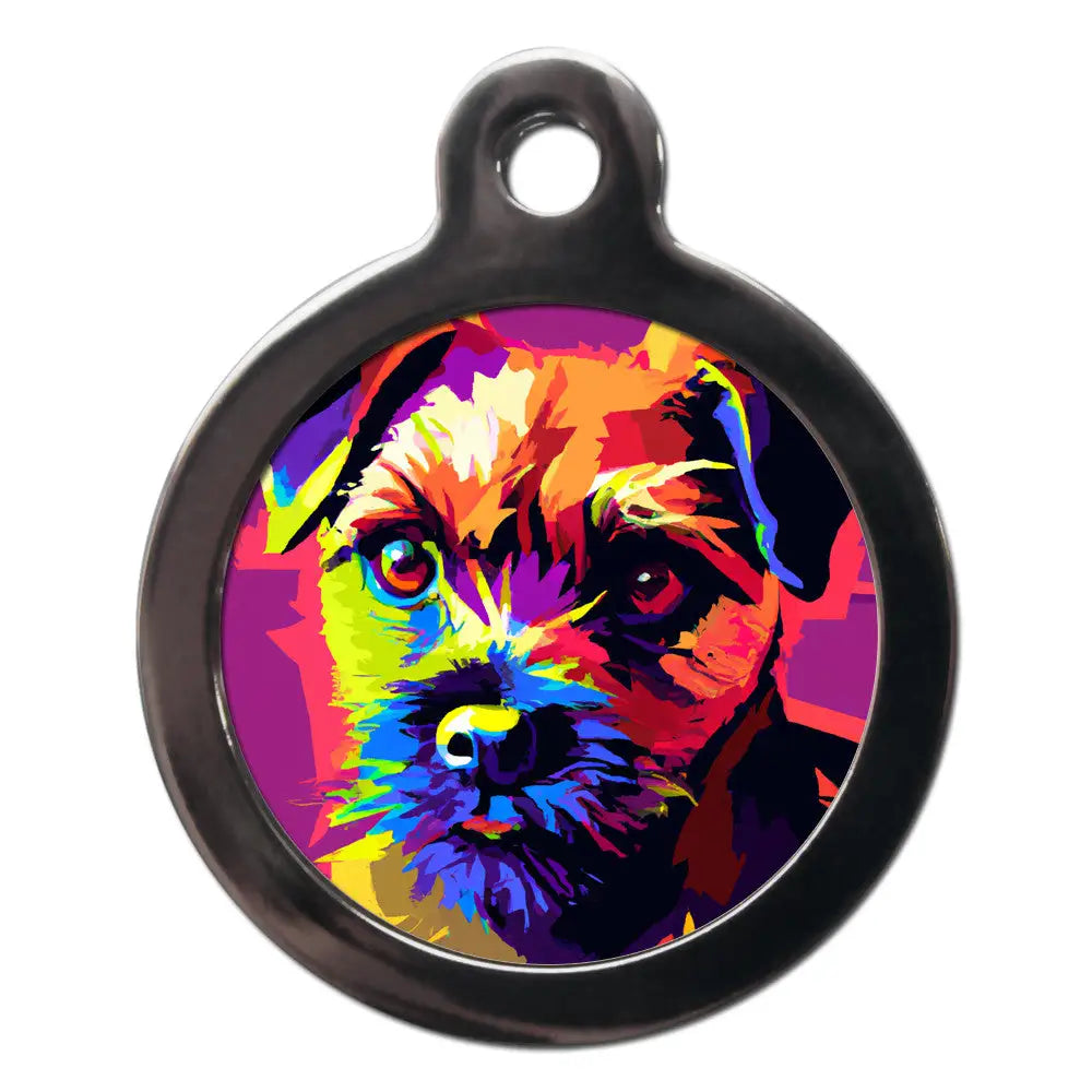 Border Terrier Pop Art Dog Id Tag - Ps Pet Tags - 1