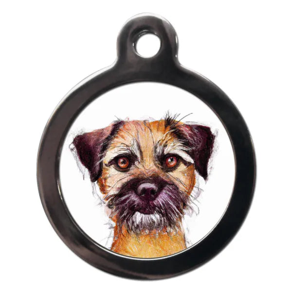 Border Terrier Portrait Dog Id Tag Ps Pet Tags 1