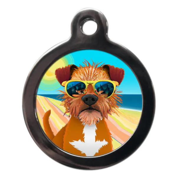 Border Terrier Summertime Dog Id Tag Ps Pet Tags 1