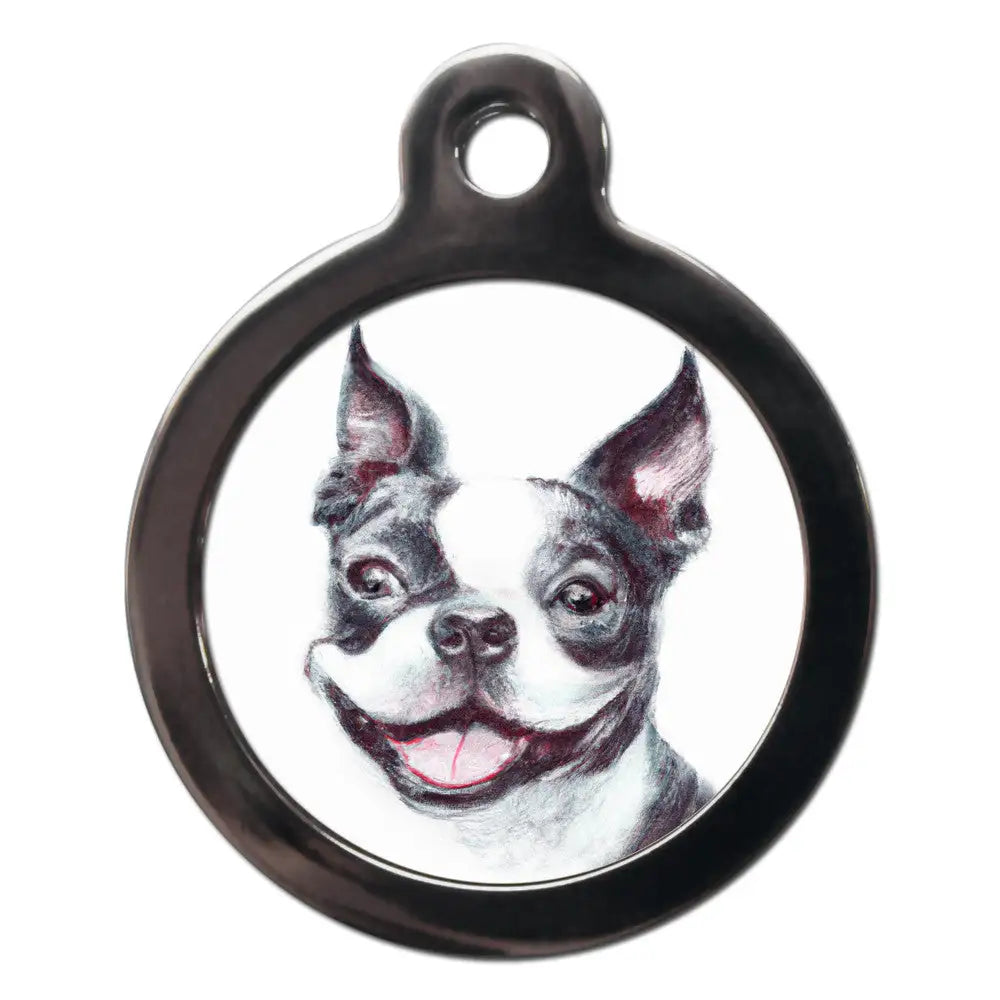 Boston Terrier Portrait Dog Id Tag - Ps Pet Tags - 1