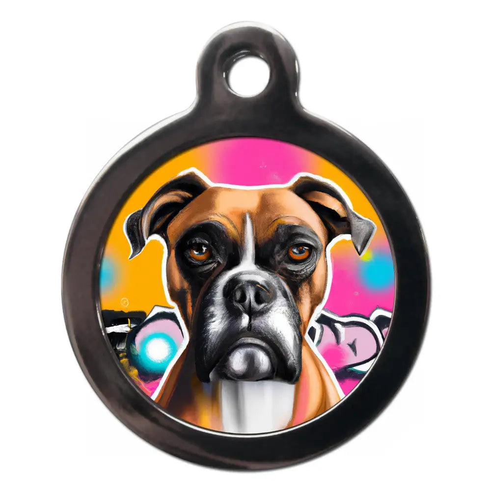 Boxer Graffiti Dog Id Tag - Ps Pet Tags - 1