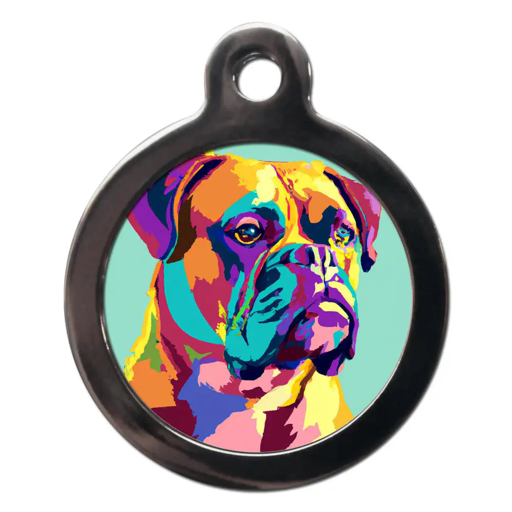 Boxer Pop Art Dog Id Tag - Ps Pet Tags - 1