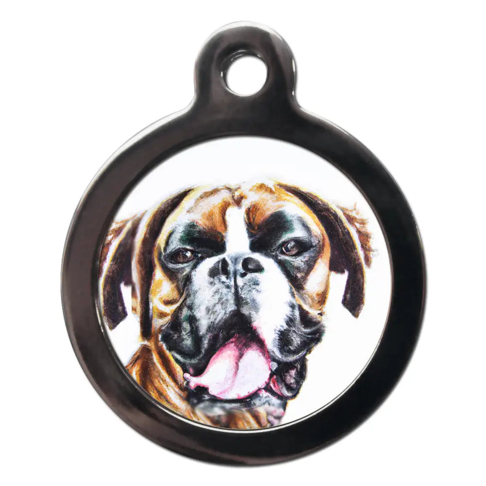 Boxer Portrait Dog Id Tag - Ps Pet Tags - 1