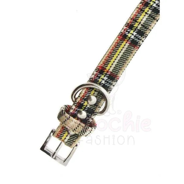 Brown Tartan Designer Fabric Dog Collar and Lead Set - Urban - 2