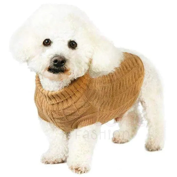 Brown Waffle Textured Dog Jumper - Urban Pup - 2