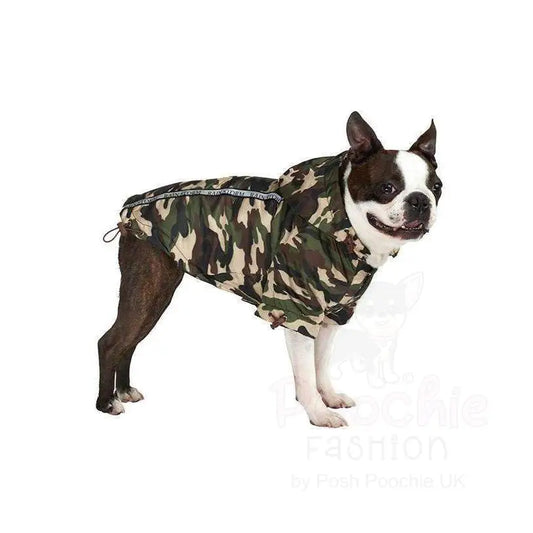 Camouflage Fleece Lined Rainstorm Dog Rain Coat - Posh Pawz - 2