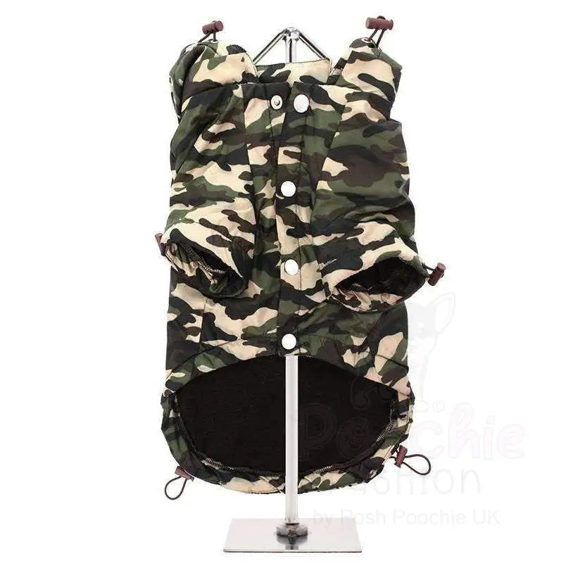 Camouflage Fleece Lined Rainstorm Dog Rain Coat - Posh Pawz - 3