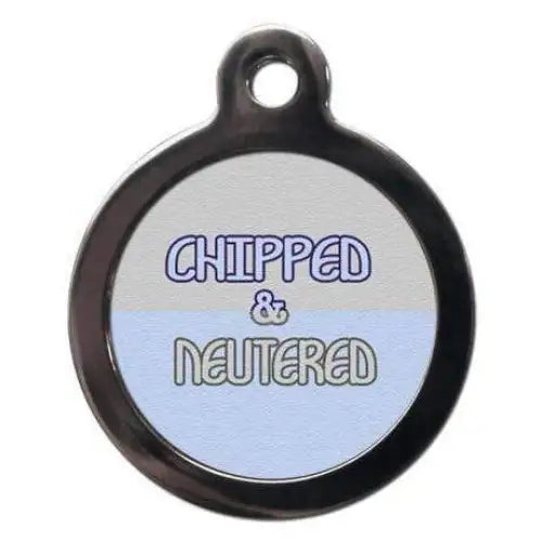 Chipped and Neutered Blue Pet Id Tag - Ps Pet Tags - 1