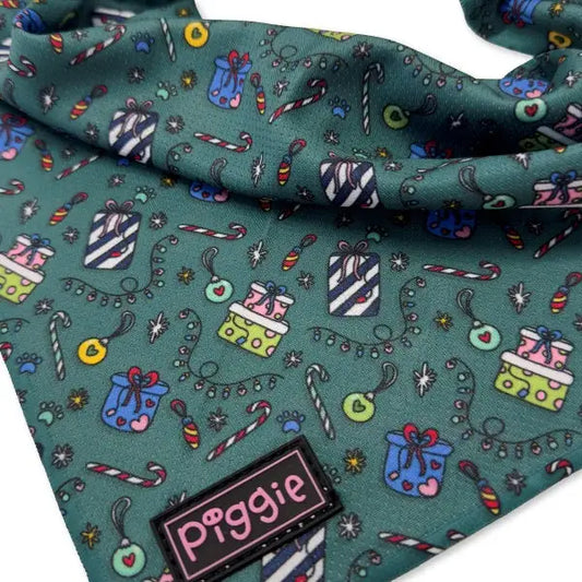 Christmas Celebration Tie on Dog Bandana - Piggie - 2