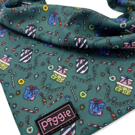 Christmas Celebration Tie on Dog Bandana - Piggie - 2