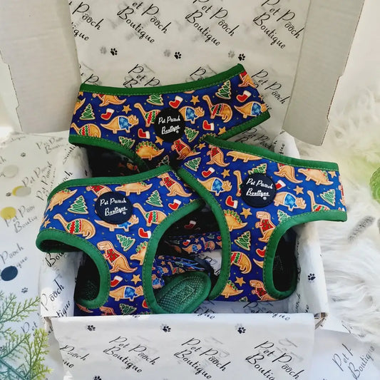 Christmas Dino Rawr Dog Harness - Pet Pooch - 1