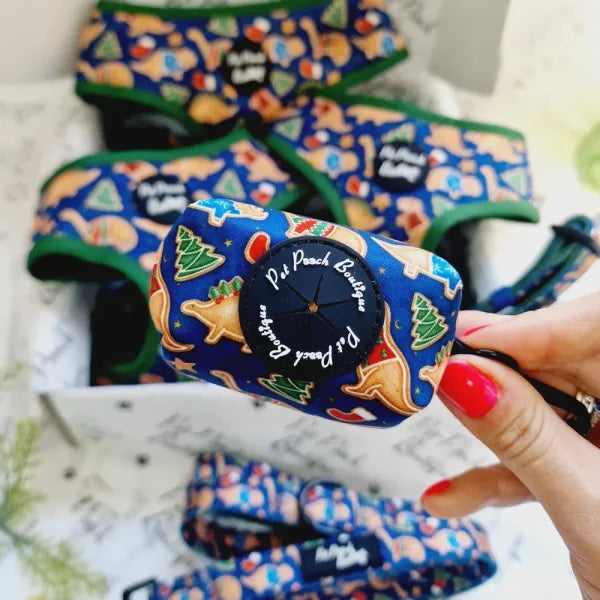 Christmas Dino Rawr Dog Poo Bag Holder Pet Pooch 1