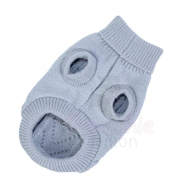 Chunky Cable Knit Dog Jumper in Grey - Rich Paw - 4