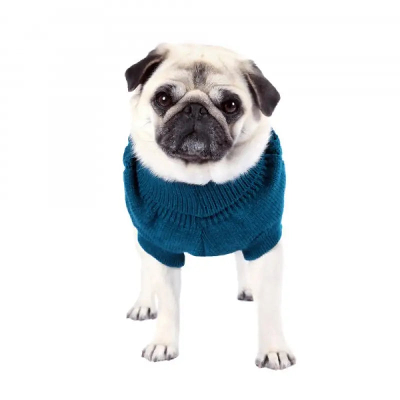 Chunky Cable and Herringbone Knit Dog Jumper In Teal - Rich Paw - 6