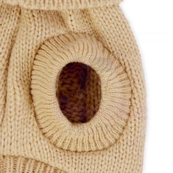 Chunky Cable Knit Dog Jumper in Beige - Rich Paw - 3
