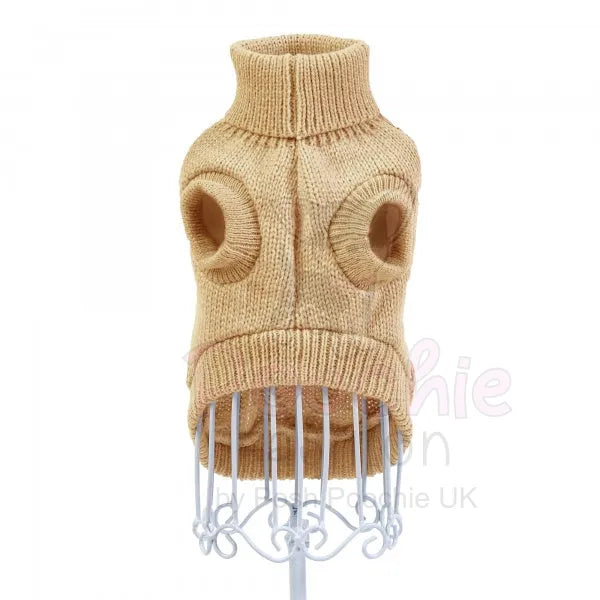 Chunky Cable Knit Dog Jumper in Beige - Rich Paw - 5