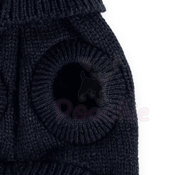Chunky Cable Knit Dog Jumper in Black - Rich Paw - 3