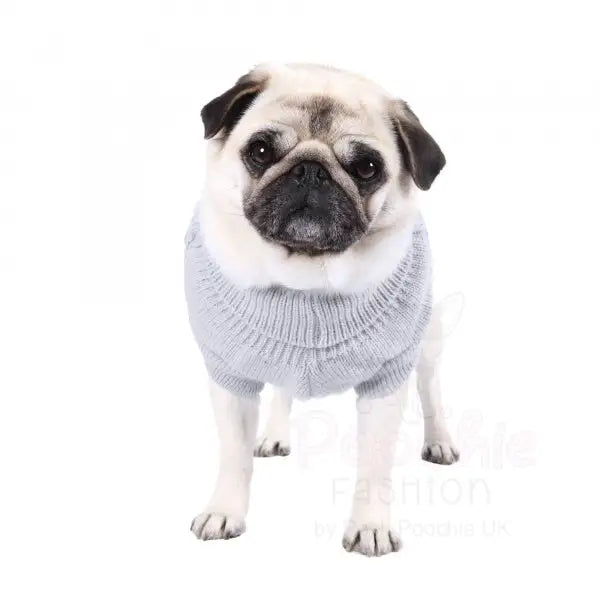 Chunky Cable Knit Dog Jumper in Grey - Rich Paw - 6