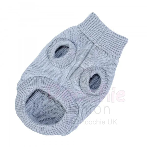 Chunky Cable Knit Dog Jumper in Grey - Rich Paw - 4