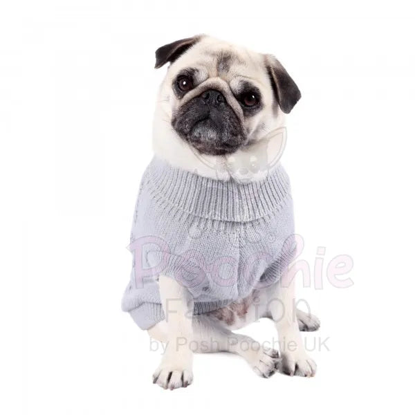 Chunky Cable Knit Dog Jumper in Grey - Rich Paw - 2