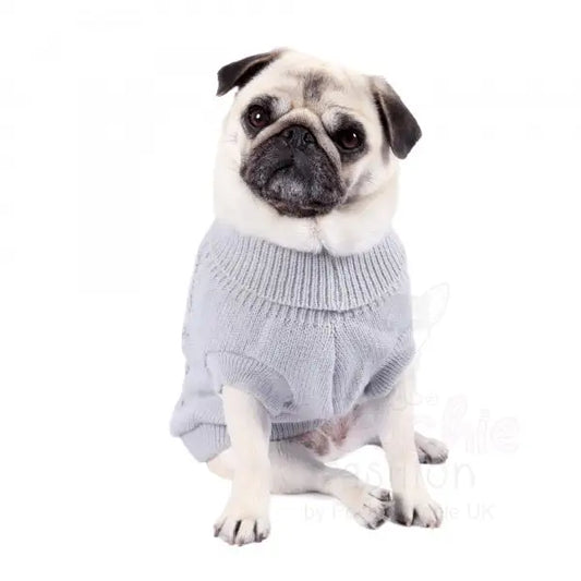Chunky Cable Knit Dog Jumper in Grey - Rich Paw - 2