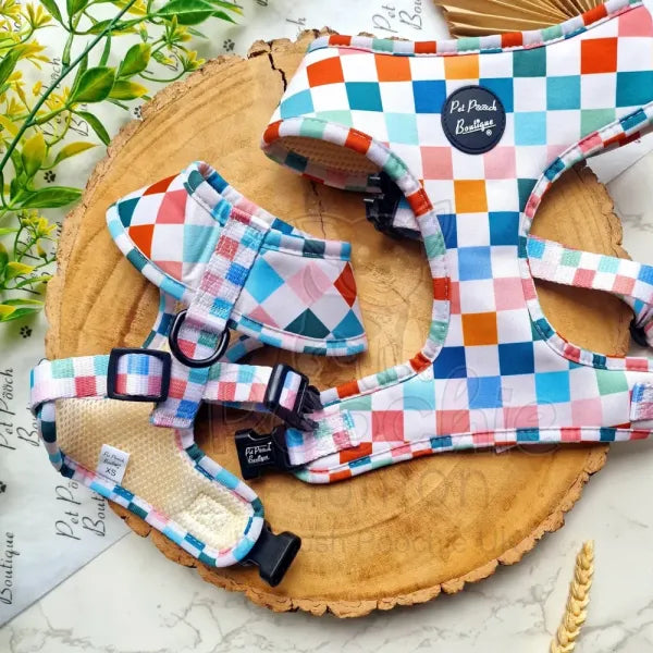 Chunky Check Dog Harness Pet Pooch 4