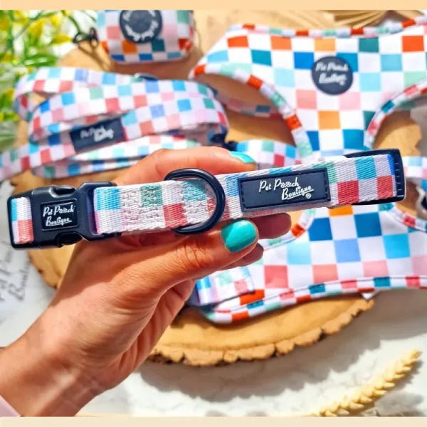 Chunky Checks Dog Collar - Pet Pooch - 1