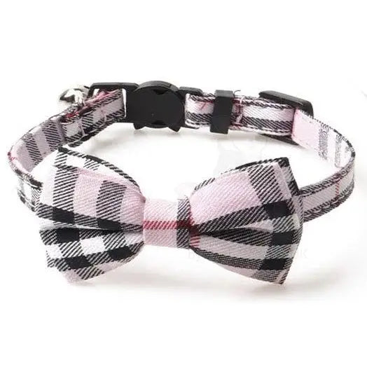 Classic Pink Tartan Plaid Cat Collar - Posh Catz - 2