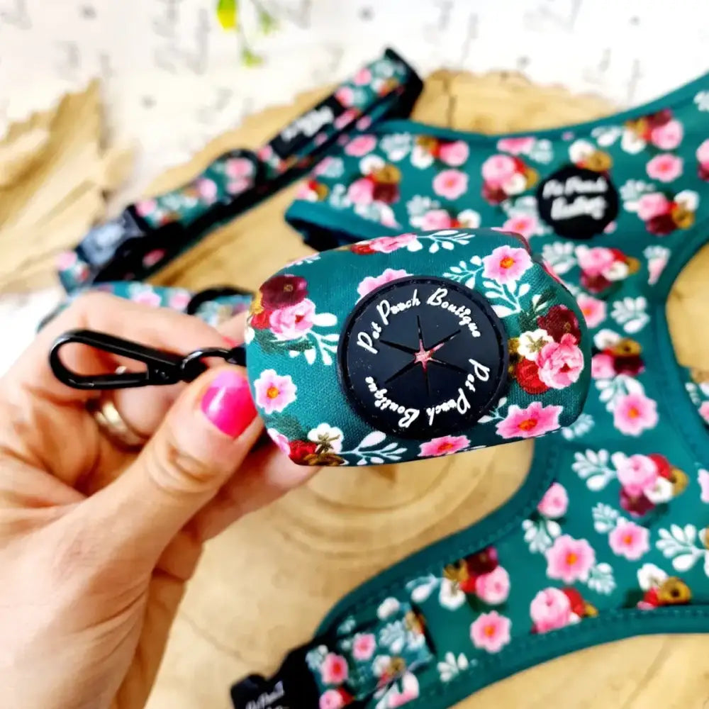 Clover Green Vintage Peonies Dog Poo Bag Holder - Pet Pooch - 1