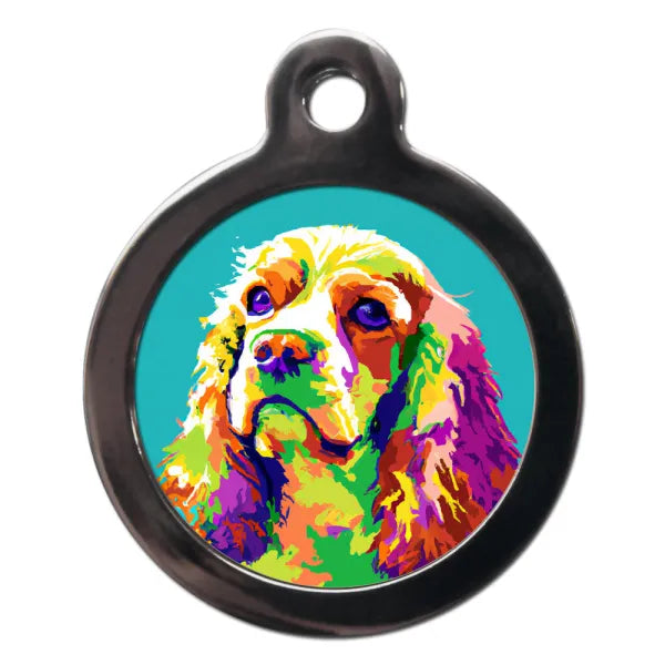 Cocker Spaniel Pop Art Dog Id Tag Ps Pet Tags 1